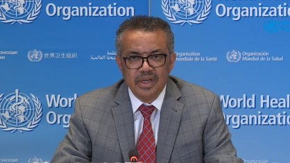 O diretor-geral da OMS, Tedros Adhanom Ghebreyesus, em entrevista coletiva