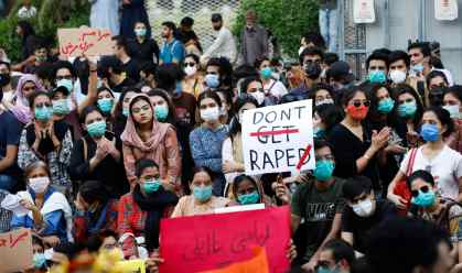 Protesto de mulheres no Paquistão