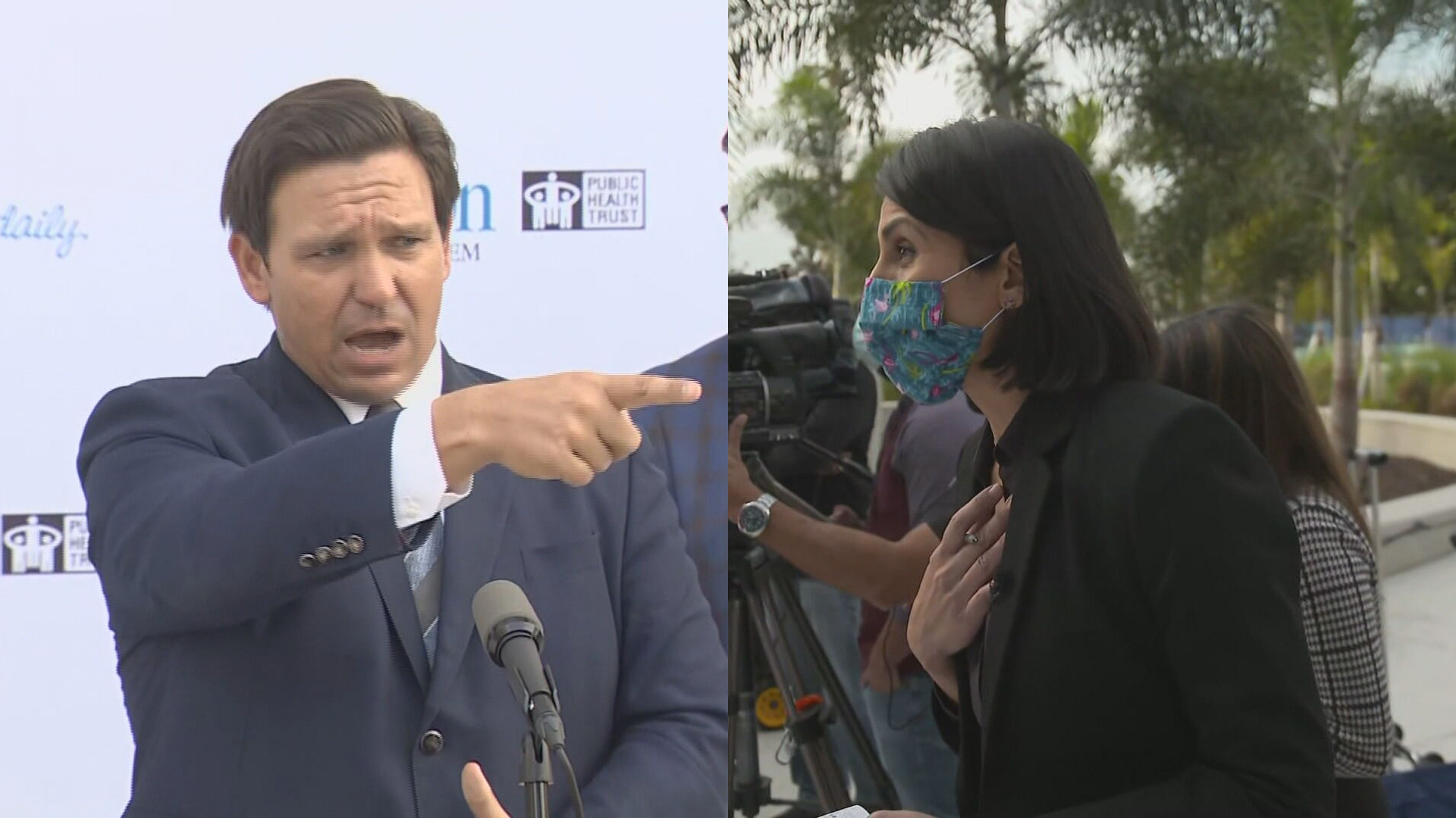 Governador da Flórida discute com repórter da CNN em coletiva