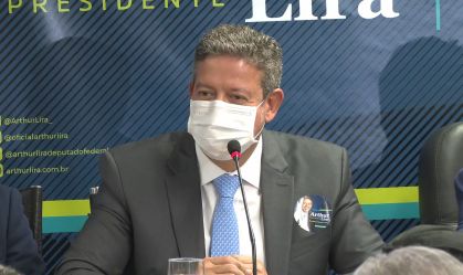 O deputado federal Arthur Lira, durante evento que oficializou sua candidatura à
