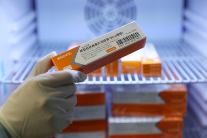 Caixas da Coronavac, vacina chinesa contra o coronavírus