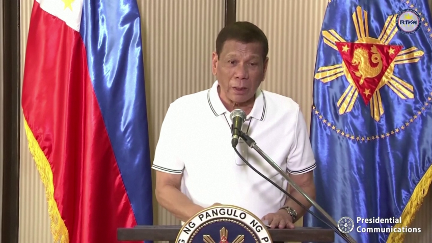 Rodrigo Duterte, então presidente das Filipinas, disse que autoridades devem atirar em quem violar quarentena da Covid-19 • Foto: Reprodução/ Reuters