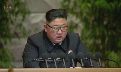 Kim Jong Un em congresso na Coreia do Norte