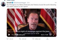 Arnold Schwarzenegger compara invasão ao Capitólio com episódio nazista