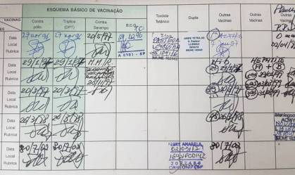 Carteira de vacinação registra imunizantes tomados ao longo da vida