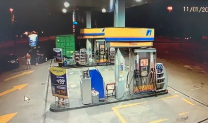 Imagens mostram suspeito do atropelamento parado em posto no Rio