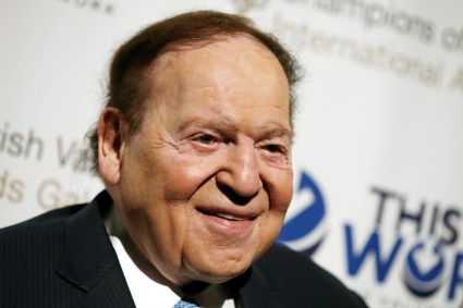 O magnata dos cassinos Sheldon Adelson durante evento em Nova York 