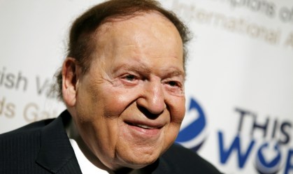 O magnata dos cassinos Sheldon Adelson durante evento em Nova York 