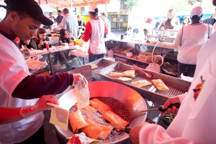 Barraca de pastel em feira em São Paulo