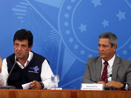 Os ministros da Saúde, Luiz Henrique Mandetta, e da Casa Civil, Walter Braga Net