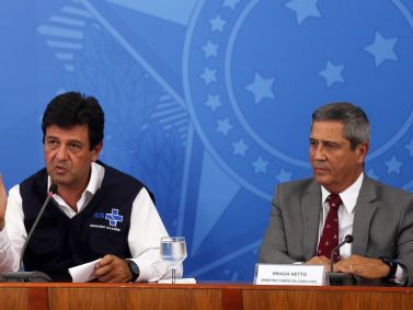 Os ministros da Saúde, Luiz Henrique Mandetta, e da Casa Civil, Walter Braga Net