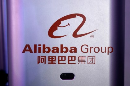 Logo do grupo Alibaba em evento em Hangzhou, Província de Zhejiang, China 10/11/