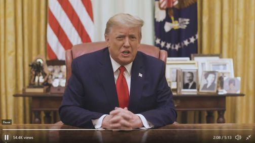 Donald Trump faz pronunciamento da Casa Branca (13.jan.2021)