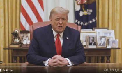 Donald Trump faz pronunciamento da Casa Branca (13.jan.2021)