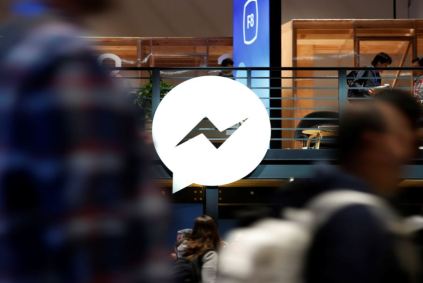 Logo do Facebook Messenger em feira de tecnologia em San Jose, Califórnia (EUA) 
