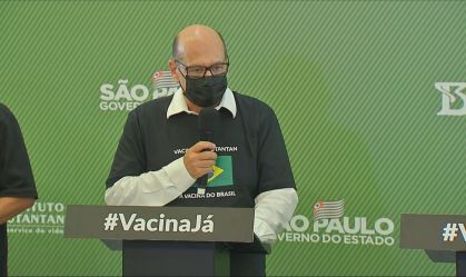 Diretor do Instituto Butantan Dimas Covas em coletiva de imprensa