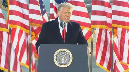 Donald Trump fez o último discurso como presidente dos EUA (20.jan.2021)