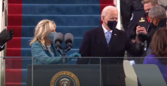 Joe Biden no Capitólio em sua cerimônia de posse como presidente dos EUA