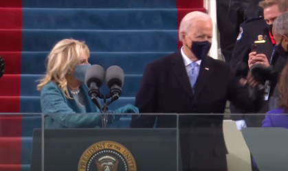 Joe Biden no Capitólio em sua cerimônia de posse como presidente dos EUA