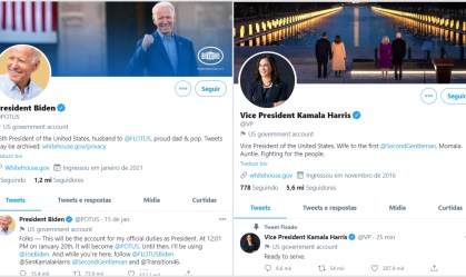 Twitter transfere contas do governo dos EUA para Biden e Kamala