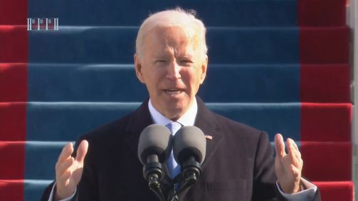 Joe Biden durante discurso de posse