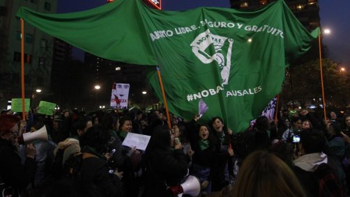 Manifestação por descriminalização do aborto no Chile