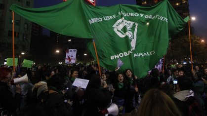 Manifestação por descriminalização do aborto no Chile