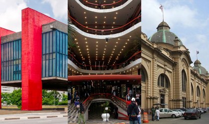 O Masp, a Galeria do Rock e o Mercado Municipal em São Paulo