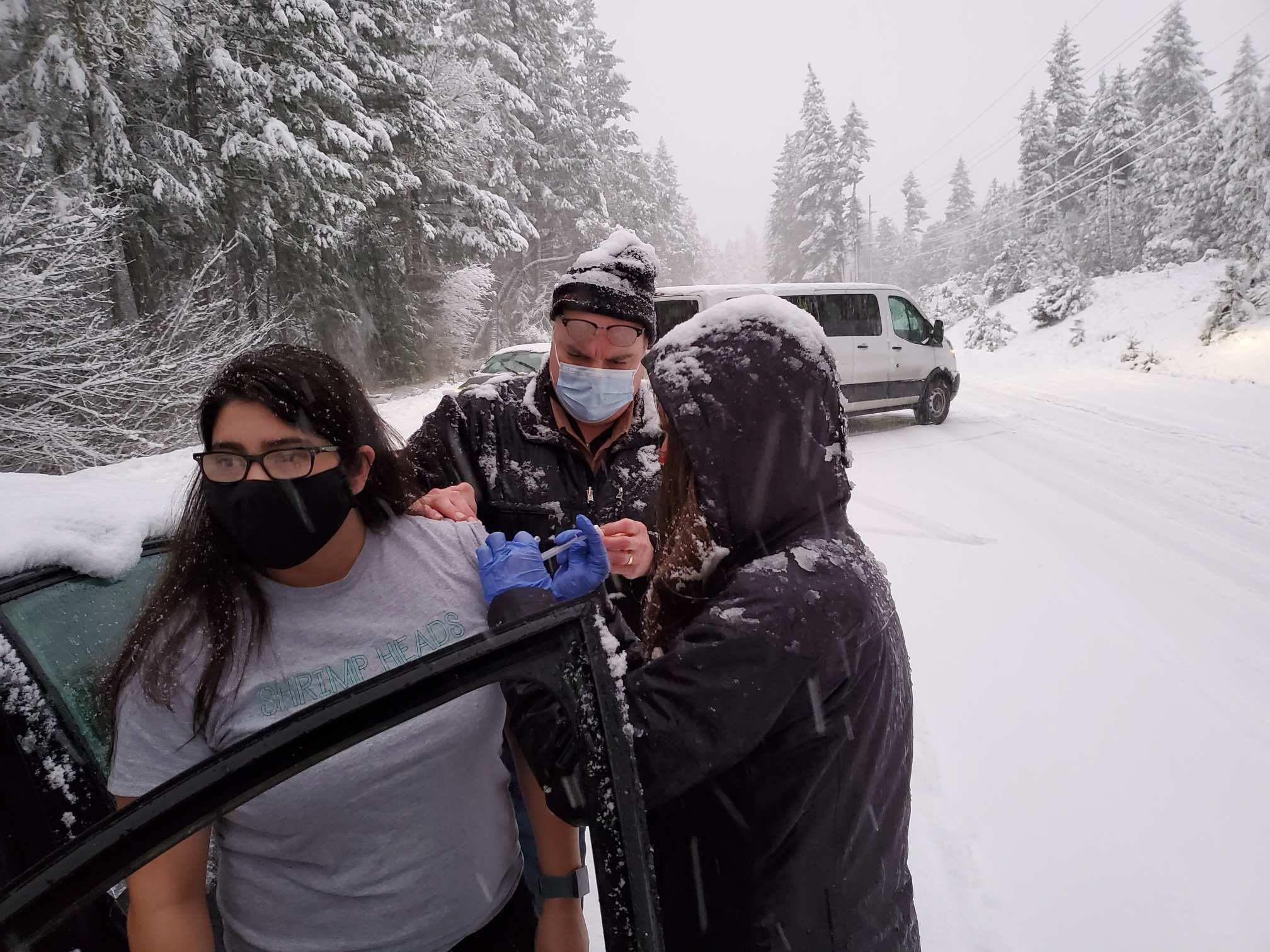 Vacinação em tempestade de neve
