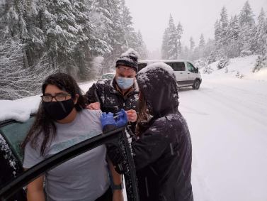 Vacinação em tempestade de neve