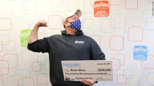 Bryan Moss ganhou seu sexto prêmio na Loteria de Idaho.