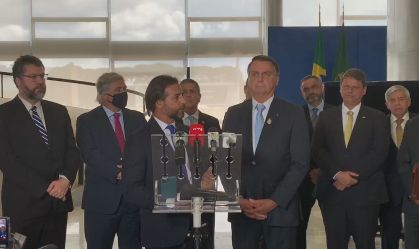 Os presidentes de Brasil, Jair Bolsonaro, e Uruguai, Luis Alberto Lacalle Pou