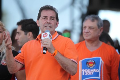 Paulinho da Força durante ato do 1º de maio da Força Sindical em 2017