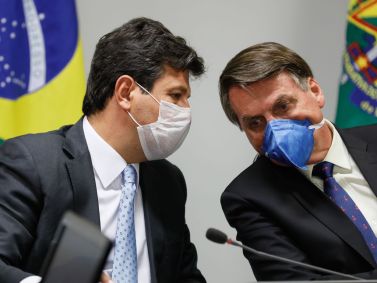 O ministro da Saúde Luiz Henrique Mandetta e o presidente Jair Bolsonaro