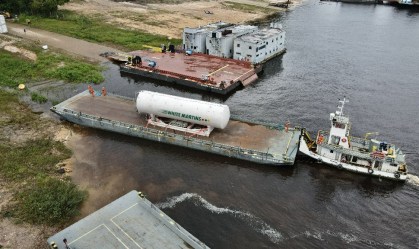 Amazonas recebe tanque com 90 mil metros cúbicos de oxigênio medicinal