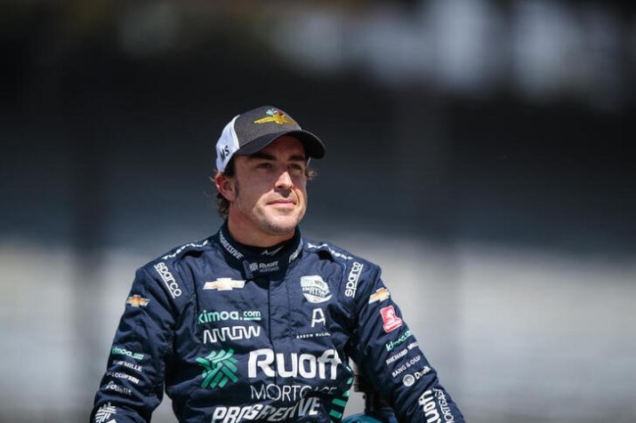 O piloto Fernando Alonso em Indianápolis / Foto: Mark J. Rebilas -15.ago.2020/USA TODAY Sports