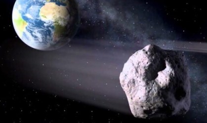 Ilustração da Nasa de asteroide passando perto da Terra