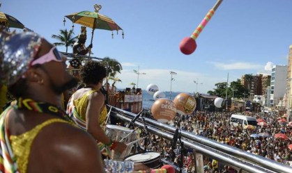 Desfile do bloco do Olodum em Salvador