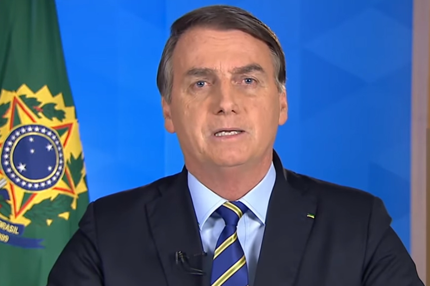 O presidente da República, Jair Bolsonaro, em pronunciamento em rede nacional 