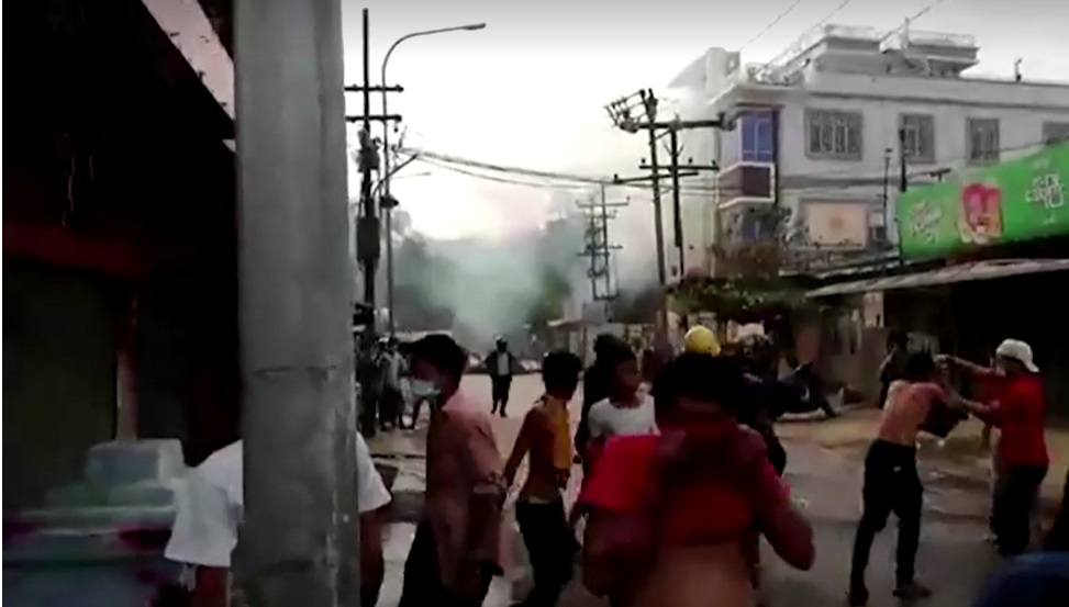 Repressão em protestos em Myanmar
