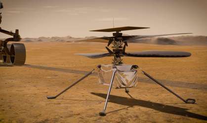 O helicóptero Ingenuity ('engenhosidade'), companheiro do rover Perseverance