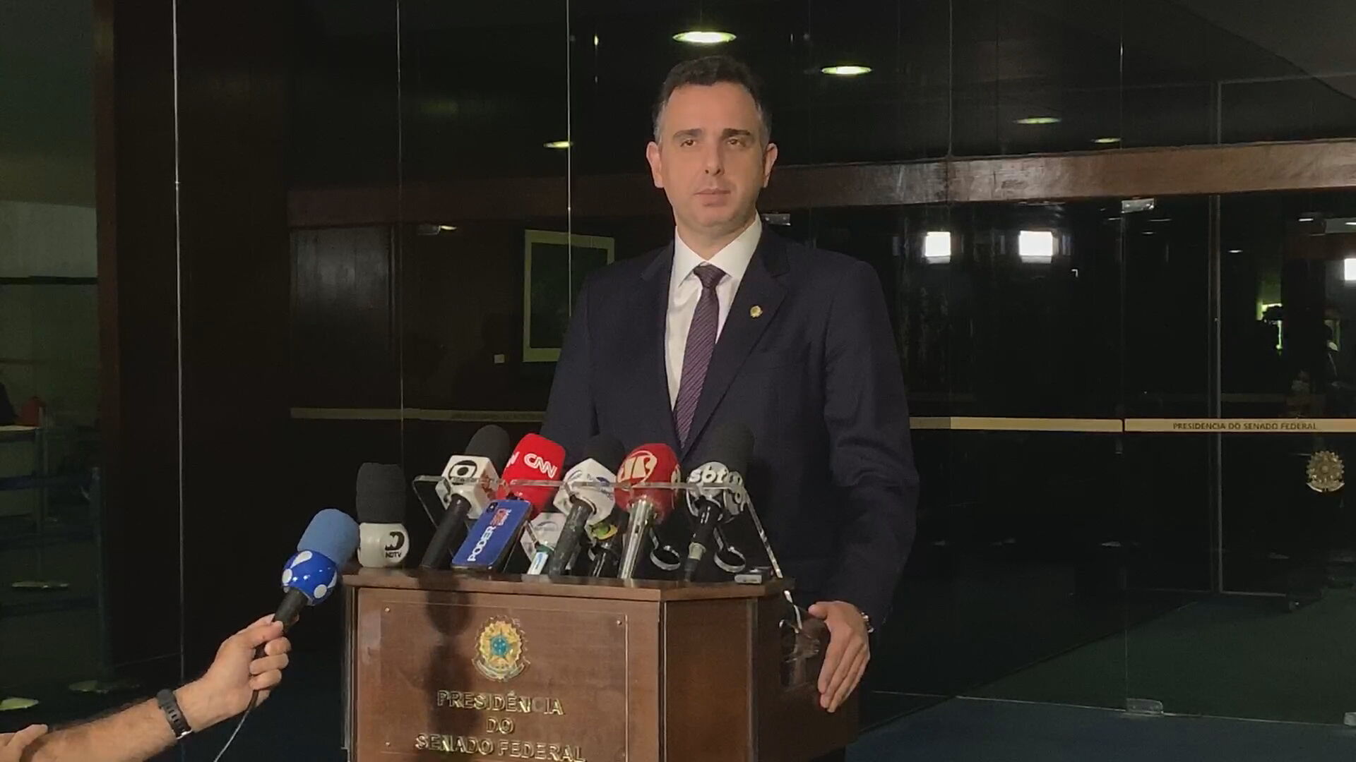 O presidente do Senado, Rodrigo Pacheco (22.fev.2021)