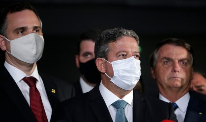 Rodrigo Pacheco, Arthur Lira e Jair Bolsonaro