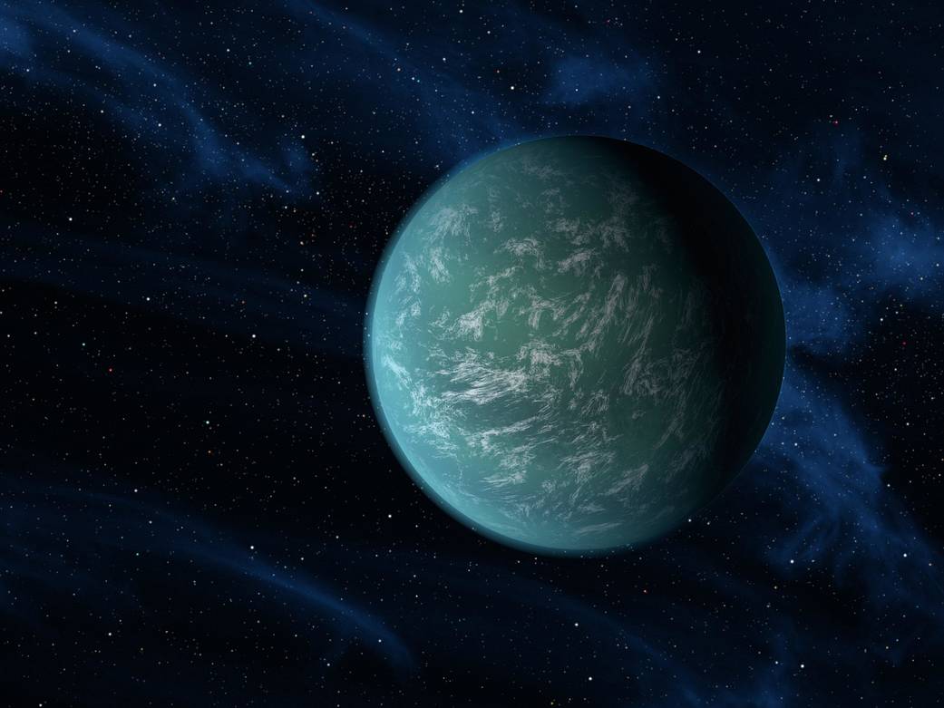 Ilustração do exoplaneta Kepler 22b / Foto: Reprodução Nasa