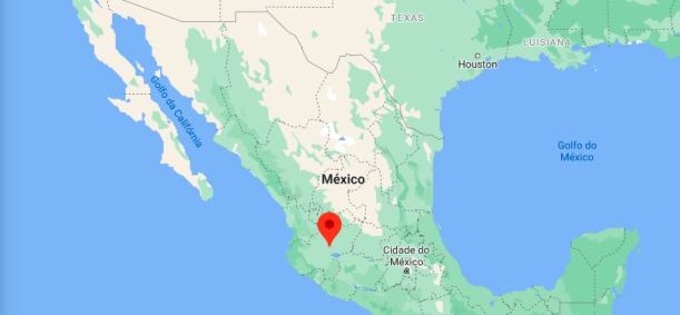 Localização da cidade de Tonala, no estado mexicano de Jalisco