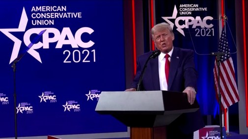 Trump em discurso na Conferência de Ação Política Conservadora (CPAC)