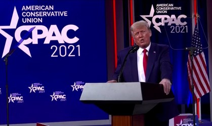 Trump em discurso na Conferência de Ação Política Conservadora (CPAC)