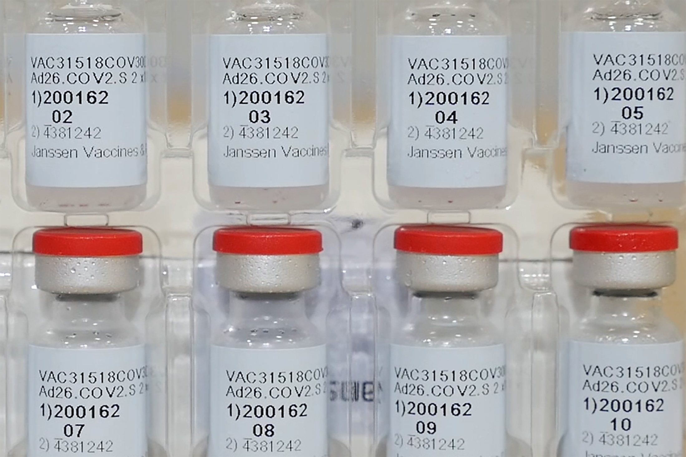 Frascos da vacina da Johnson &amp; Johnson contra Covid-19