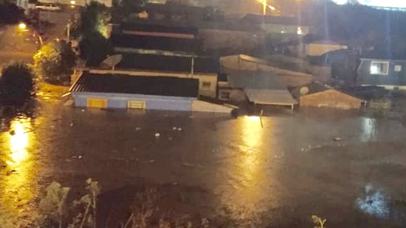 Forte chuva em Lagoa Vermelha, no Rio Grande do Sul