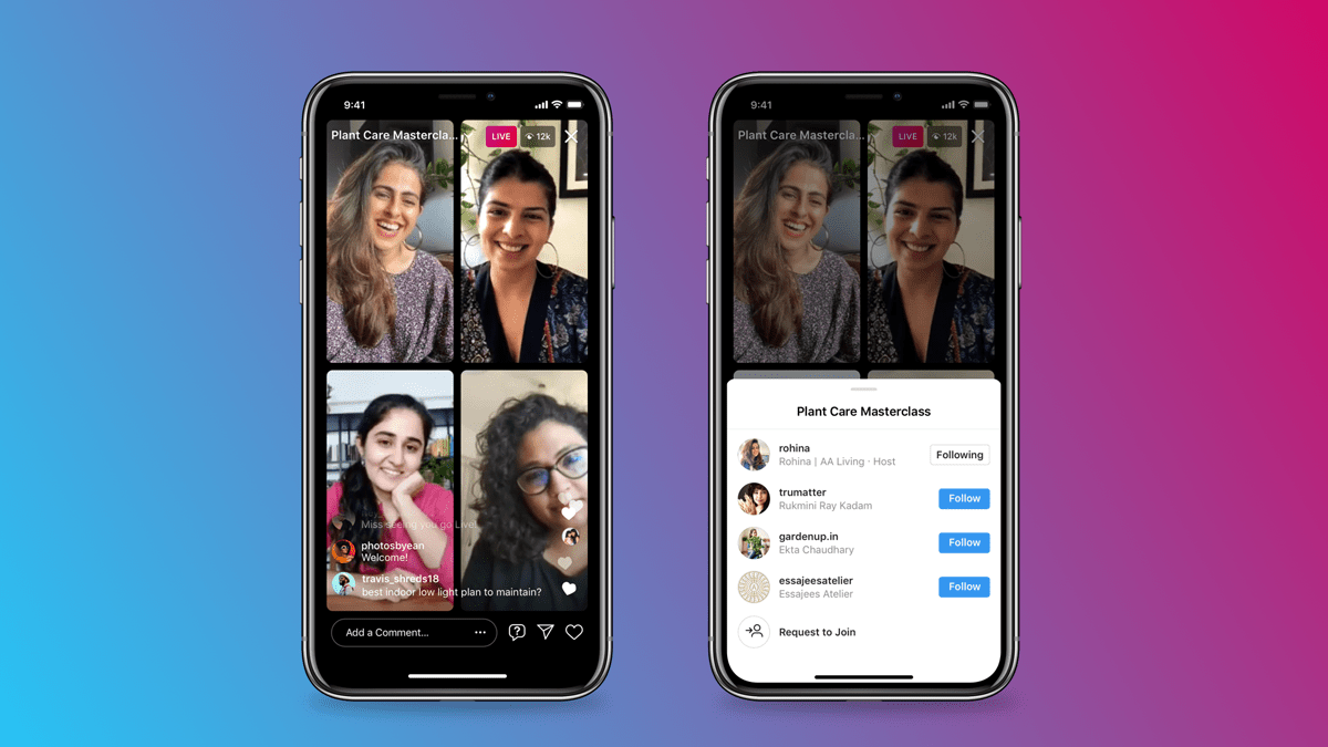 Instagram ampliou lives para até 4 participantes